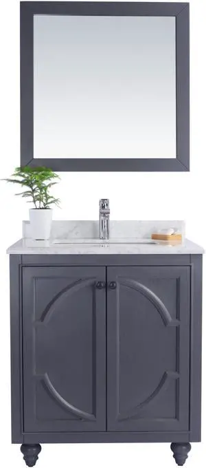 Odyssey - 30 - Maple Grey Cabinet + White Carrara Marble Countertop