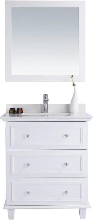Luna - 30 - White Cabinet + White Quartz Countertop