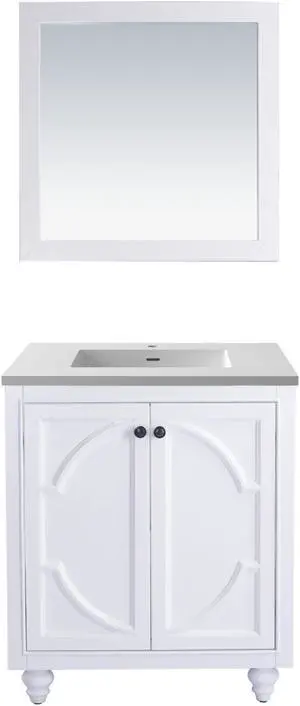 Odyssey - 30 - White Cabinet + Matte White VIVA Stone Solid Surface Countertop