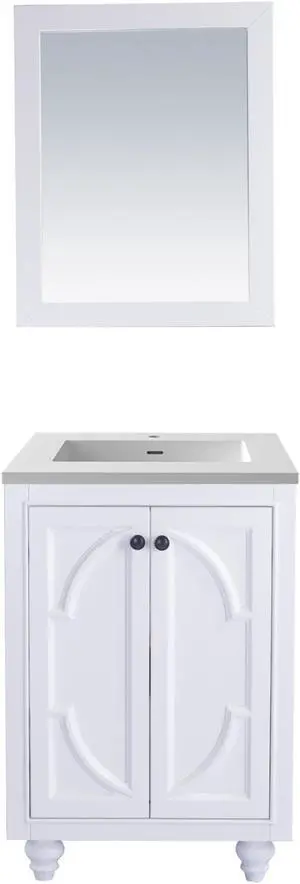 Odyssey - 24 - White Cabinet + Matte White VIVA Stone Solid Surface Countertop