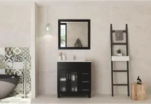 Nova 32 - Espresso Cabinet + Ceramic Basin Countertop