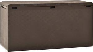 vidaXL Outdoor Storage Box Deck Box with Lid Patio Cabinet Storage Chest Brown