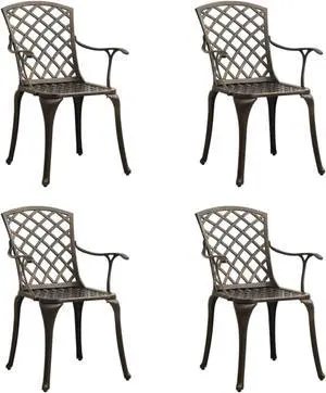 vidaXL Garden Chairs 4 pcs Cast Aluminum Bronze