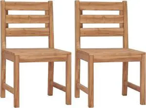 vidaXL Garden Chairs 2 pcs Solid Teak Wood