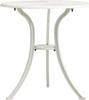 vidaXL Garden Table White 24.4"x24.4"x25.6" Cast Aluminum