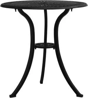 vidaXL Garden Table Black 24.4"x24.4"x25.6" Cast Aluminum