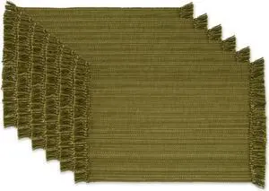 DII Variegated Olive Green Fringe Placemat (Set of 6)