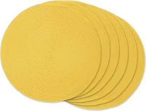 DII Yellow Round Polypropylene Woven Placemat (Set of 6)