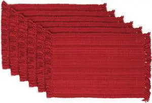 DII Variegated Tango Red Fringe Placemat (Set of 6)