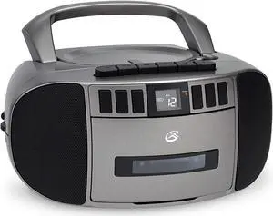 GPX CD-CASSETTE-AM/FM-BOOMBOX-W/AUX SILV