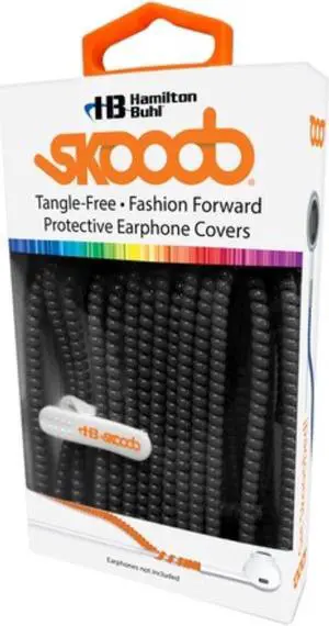 Tangle Free Ear Bud Covers Black