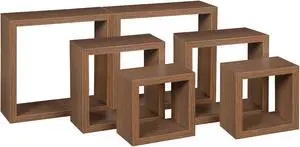 Niche Soho 6 Piece Wall Shelf Set - Urban Walnut