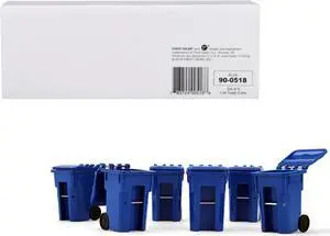 Set of 6 Blue Garbage Trash Bin Containers Replica 1/34 Models by First Gear