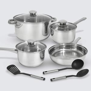 EXCEL STEEL 501 10PC STAINLESS STEEL COOKWARE SET WITH