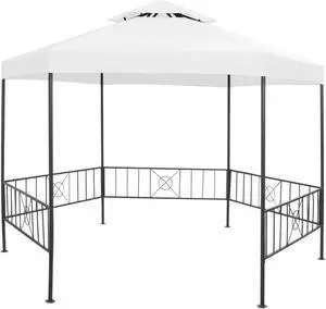 vidaXL Garden Gazebo 127.2"x108.3"x104.3" White 180 g/m?