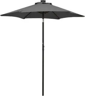vidaXL Parasol with LED Lights Anthracite 78.7"x83.1" Aluminum