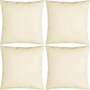vidaXL Throw Pillows 4 pcs Cream 23.6"x23.6" Fabric vidaXL Throw Pillows 4 pcs Cream 23.6"x23.6" Fabric