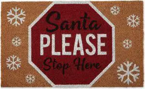 DII Santa Please Stop Sign Doormat