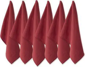DII Barn Red  Flat Woven Dishtowels Set of 6