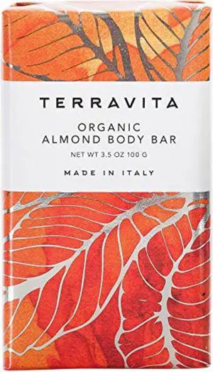 Terravita Organic, Vegan, & Gluten-Free Body Bar Soap, Almond, 100 Gram