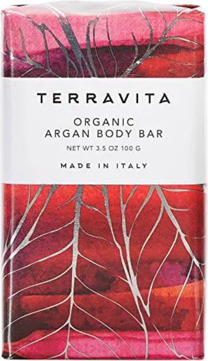 Terravita Organic, Vegan, & Gluten-Free Body Bar Soap, Argan, 100 Gram