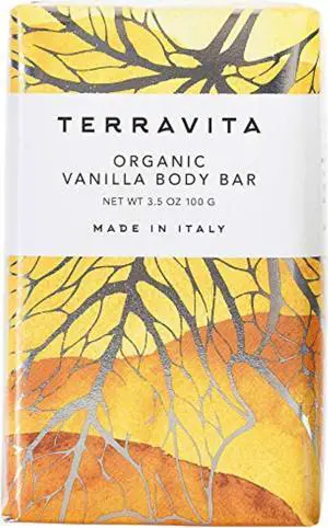 Terravita Organic, Vegan, & Gluten-Free Body Bar Soap, Vanilla, 100 Gram