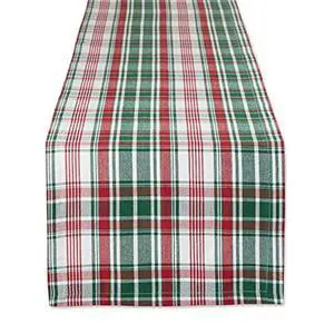 DII Yuletide Plaid Table Runner 14X108"