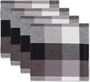 DII Black Tri Color Check Dishcloth (Set of 4)