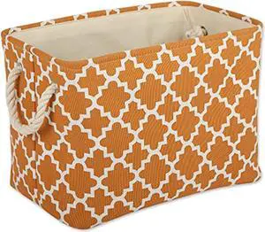 DII Polyester Bin Lattice Pumpkin Spice Rectangle Small