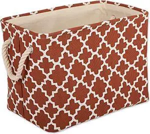 DII Polyester Bin Lattice Cinnamon Rectangle Small