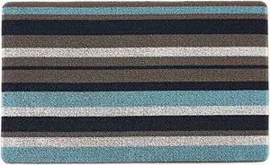 DII Blue And Gray Stripe Tufted Loop Textilene Mat 17.75x29.5 inches