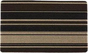 DII Neutral Stripe Tufted Loop Textilene Mat 17.75x29.5 inches
