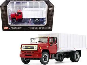 Chevrolet C65 Grain Truck Red and White 1/64 Diecast Model by DCP/First Gear