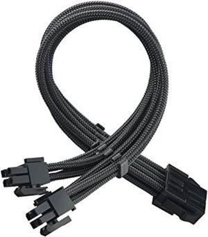 SST-PP07E-EPS8B,  4+4 pin black sleeve extension cable, 18AWG, black cable comb x 4