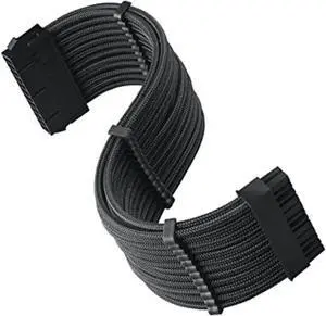 SST-PP07E-MBB, 24pin black sleeve extension cable, 18AWG, black cable comb x 4, SST-PP07E-MBB, 24pin black sleeve extension cable, 18AWG, black cable comb x 4,