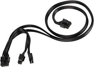 PP13,EPS 8PIN TO EPS 8PIN+4PIN*2 CABLE-18AWG-BLACK-750mm & 150mm