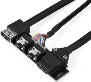 USB3.0  A type * 1 internal 19Pin 800mm length +USB3.1 Gen2  C Type *1internal 20Pin Key-A 600mm length+ HD Audio 800mm length