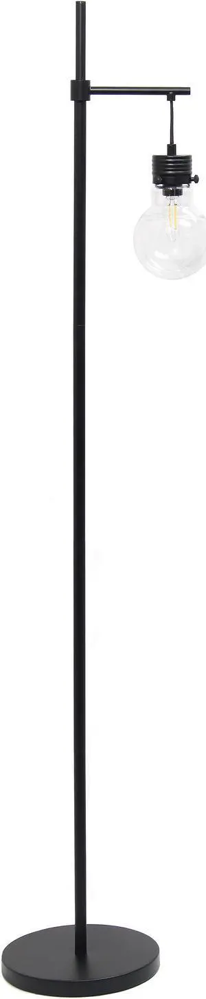Lalia Home Black Matte 1 Light Beacon Floor Lamp with Clear glass shade