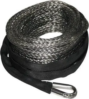 Synthetic Rope 12mm x 80 Foot Gray Bulldog Winch