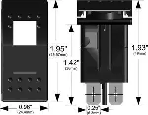 Rocker Switch On/Off 5 Pin White Bulldog Winch