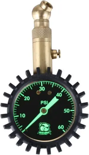 Air Pressure Gauge 3-60 PSI Glow In the Dark Analog Bulldog Winch