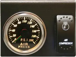 200psi Dual Air Pressure Gauge Switch and Bracket Set Bulldog Winch