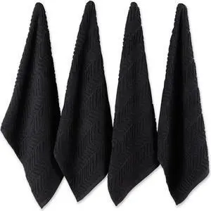 DII Black Chevron Luxury Barmop (Set of 4)