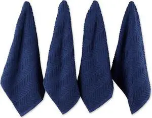 DII Nautical Blue Chevron Luxury Barmop (Set of 4)