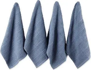 DII Stonewash Blue  Chevron Luxury Barmop (Set of 4)