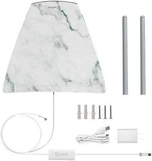 Antop AT-221BV Aero + Amplified Indoor HDTV Antenna, 65 mile range in diameter, Marble