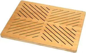 Oceanstar Bamboo Floor and Bath mat with Non-Slip Rubber Feet