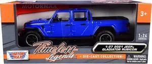 2021 Jeep Gladiator Rubicon (Open Top) Pickup Truck Blue 1/24-1/27 Diecast Model Car by Motormax