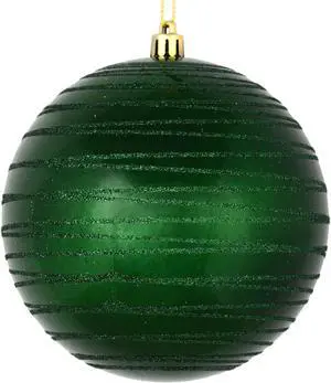 6" Emerald Candy Glitter Ball 3/Bag