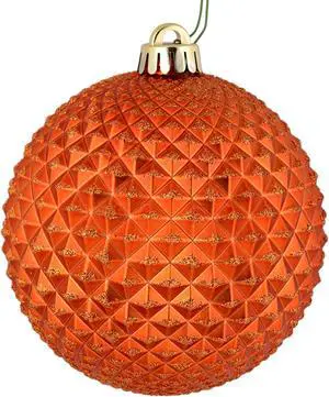 4" Burnish Org Durian Glitter Ball 6/Bag
